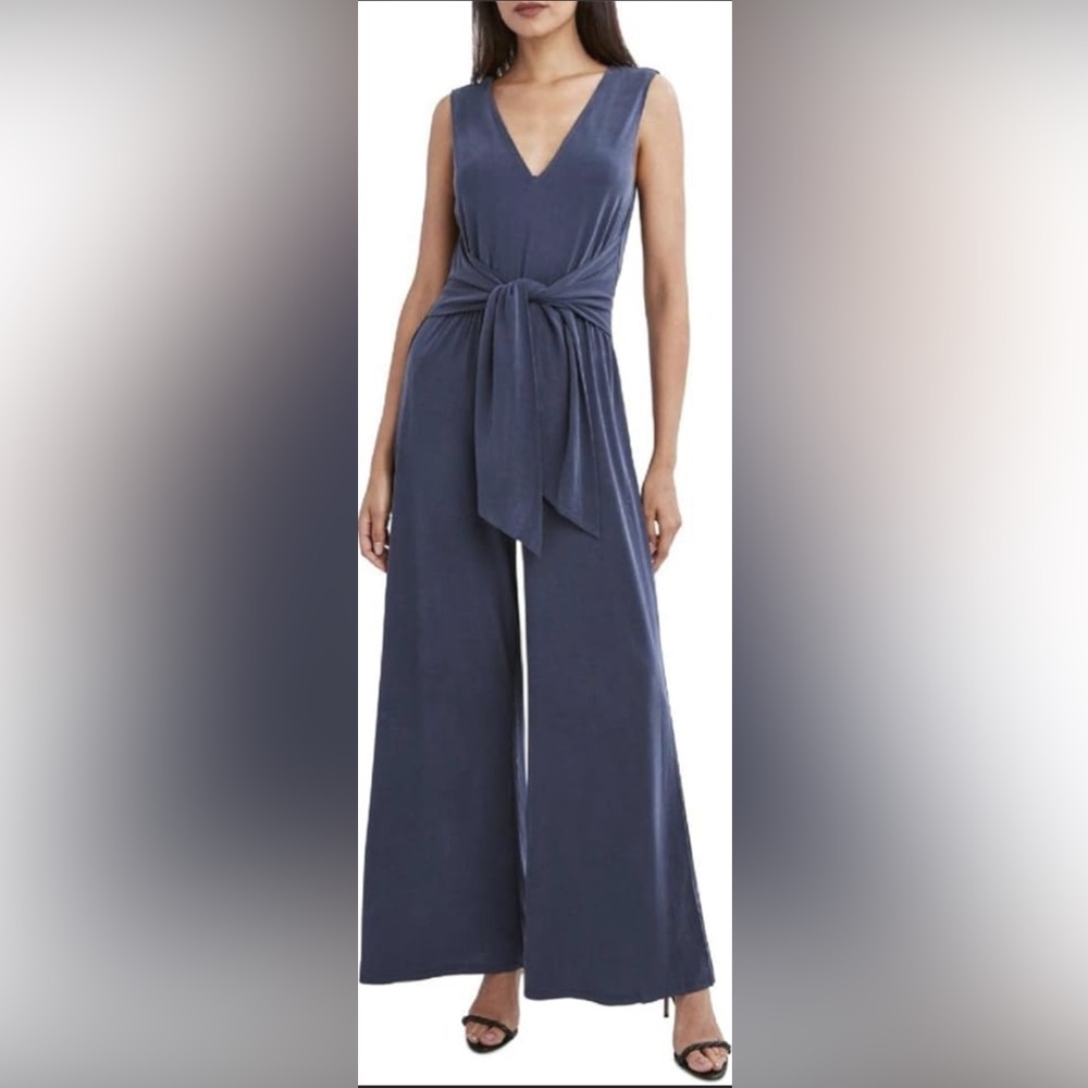BCBG Deep Blue Sleeveless Jumpsuit